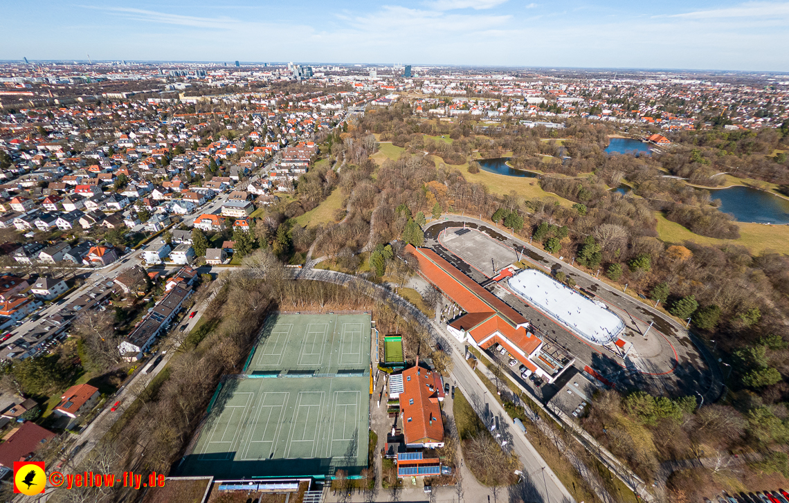 20.02.2023 -  Ostparksee und Schule am Strehleranger mit Umgebung in Neuperlach